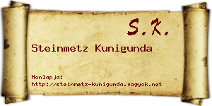 Steinmetz Kunigunda névjegykártya